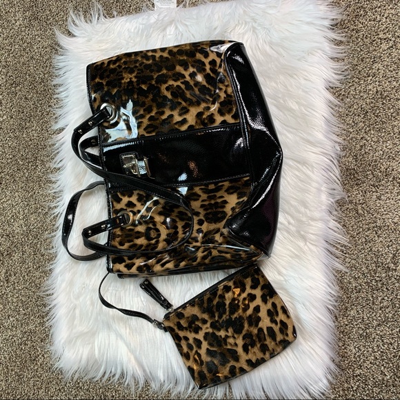 Nine West Leopard Purse + Clutch / Large Handbag - Picture 1 of 8